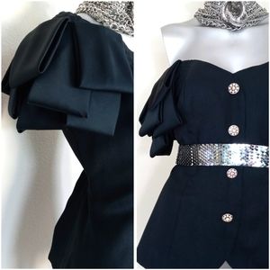 ALEX EVENINGS Off the Shoulders Cocktail Party Corset Button Down Top